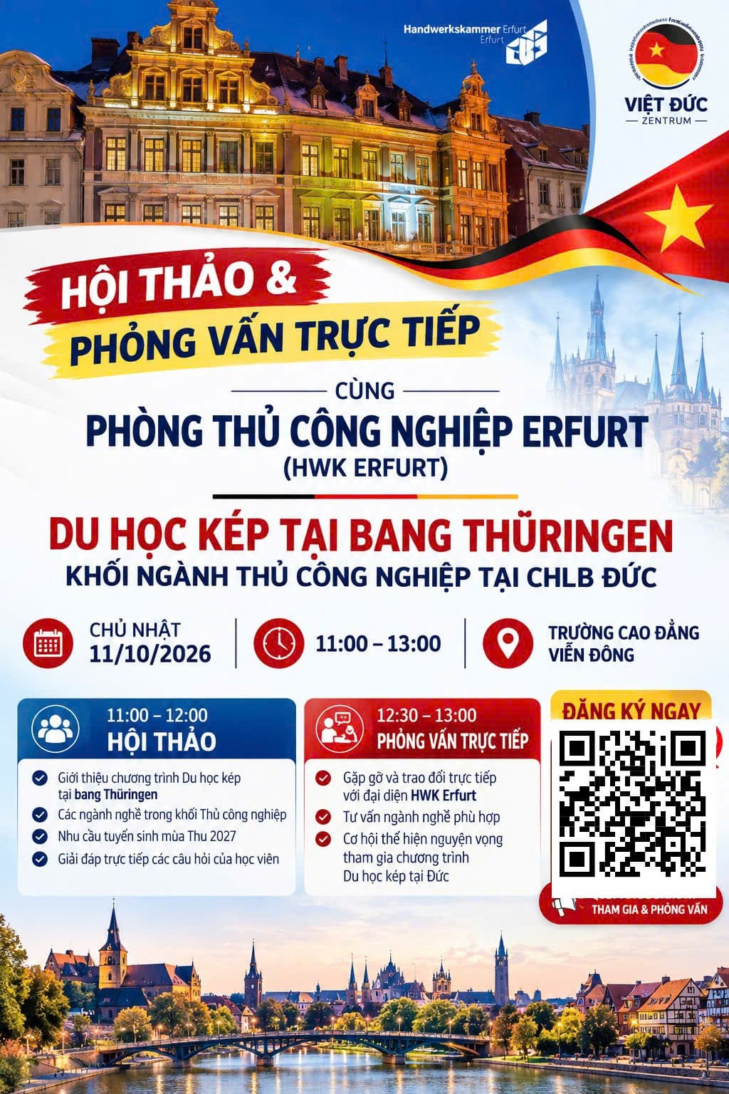 HỘI THẢO DU HỌC KÉP TẠI BANG THÜRINGEN TRONG KHỐI NGÀNH THỦ CÔNG NGHIỆP TẠI CHLB ĐỨC